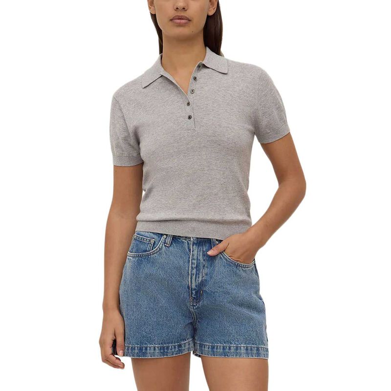 Assembly Label Sloane Cotton Cashmere Polo Grey Marle image number 0